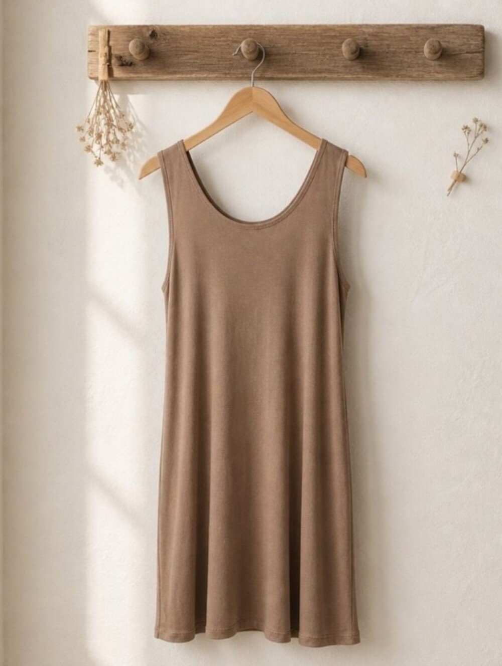 Sarah Pacini Tank Dress Size XL Scoop Neck Flowy Drape Fabric Modal Spandex